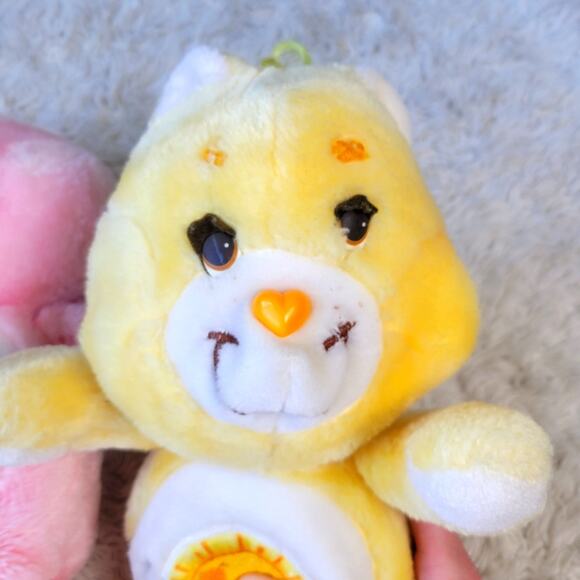 Vintage 80s Care Bears Plush Stuffed Animals Love A Lot & Sunshine LOT - Picture 6 of 9